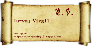 Murvay Virgil névjegykártya